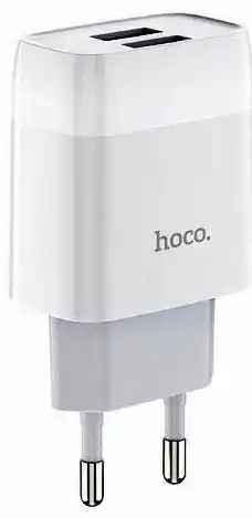 Зарядний пристрій Hoco N4 220V на 2 USB, 5V 2,4A білий - зображення 5