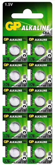 Батарейка AG13 GP, 1.5 V, лужна, бл. 10/1, аналоги: LR44, A76, 357, SR44, 303, 303A, 357A - зображення 5