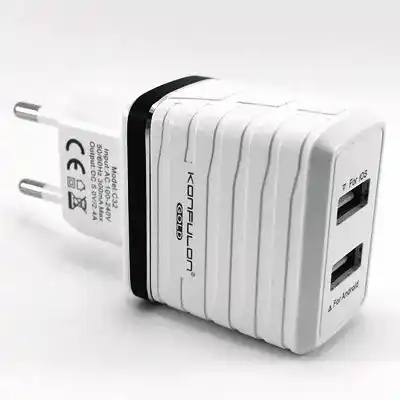 Зарядний пристрій Konfulon C32 220V на 2*USB, 2,4A - зображення 5