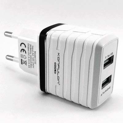 Зарядний пристрій Konfulon C32 220V на 2*USB, 2,4A - зображення 6