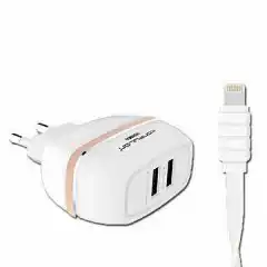Зарядний пристрій Konfulon C-23+S32 2,4 А, 2xUSB, Cable Lighting - зображення 5