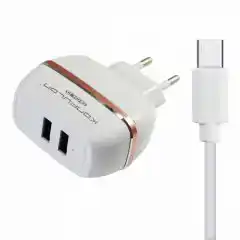 Зарядний пристрій Konfulon C-23+S33 2,4 А, 2xUSB, Cable Type C - зображення 5