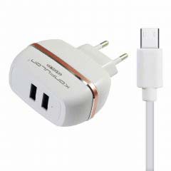 Зарядное устройство Konfulon C-23+S33 2,4А, 2xUSB, Cable Type C - изображение 1