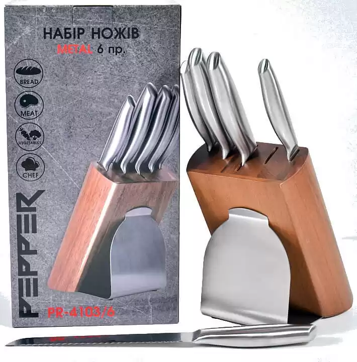 Набір кухонних ножів METAL PEPPER із 6 шт. - зображення 5