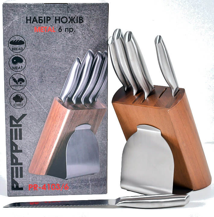 Набір кухонних ножів METAL PEPPER із 6 шт. - зображення 7
