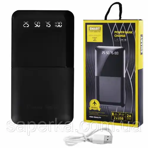Power Bank JS-191 SMART CHARGE 10000 mAh 2 шт. USB 1 A та 2 A, Micro USB+ 1Type-C цифровий дісплей - зображення 5