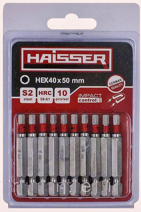 Біта HEX 4*50 мм Haisser, набiр 10шт. - зображення 1