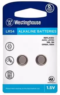 Фото товара Батарейка AG10 WESTINGHOUSE, 1.5 V, щелочная, бл. 10/1, аналоги: LR1130, LR54, L1131, 189, 389, 390, SR54, G10, SR1130W, GP89A