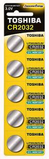 Фото товару Батарейка CR2032 Toshiba, 3 V, літієва, бл. 5/1, аналоги: CR2032, DL2032, 500LC, BR2032, ECR2032, L2032