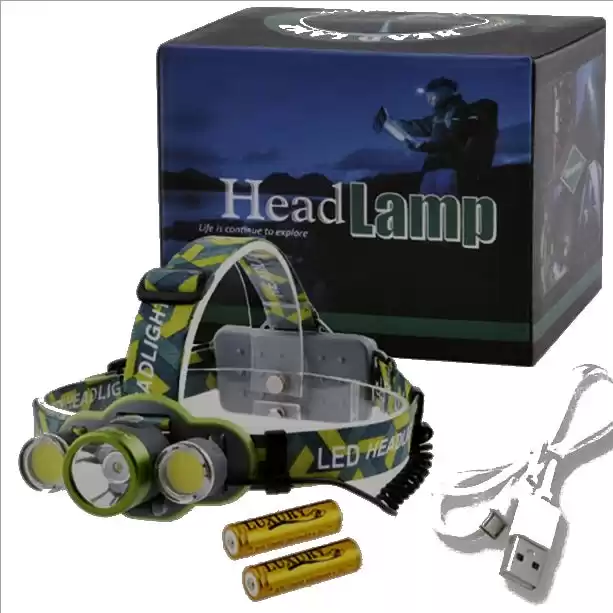 Ліхтарик налобний Head Lamp Bailong 2133-T6+2COB ЗУ micro USB (382) - зображення 5