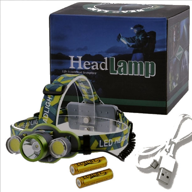 Ліхтарик налобний Head Lamp Bailong 2133-T6+2COB ЗУ micro USB (382) - зображення 6