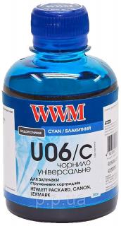 Фото товару Чорнило U06/C Cyan WWM 200 г, для принтерів HEWLETTI PACKARD, CANON, LEXMARK, XEROX