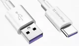 Фото товара Кабель Type-C на USB 2.0 AM 1м 5A белый ColorWay (CW-CBUC019-WH)