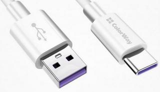 Фото товару Кабель Type-C на USB 2.0 AM 1м 5A білий ColorWay (CW-CBUC019-WH)