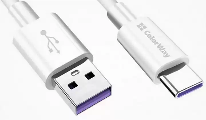 Кабель Type-C на USB 2.0 AM 1м 5A білий ColorWay (CW-CBUC019-WH) - зображення 5