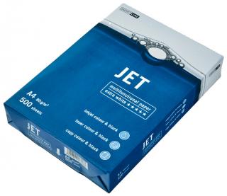 Фото товару Папір А4 білий JET 500 арк., 80 г/м, клас С+. Якісний ксероксний папір для принтерів та офісу, виробництво - Словакія