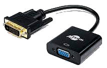 Фото товару Перетворювач сигналу з DVI-D Male 24+1 на VGA Female з кабелем 10 см ATcom. Адаптер для перетворення відеосигналу з відеокарти в аналоговий