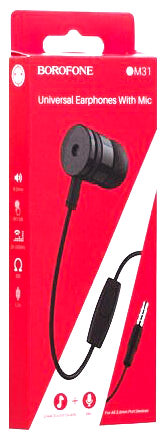Навушники з мікрофоном Borofone BM31 black Вакуумні - зображення 6