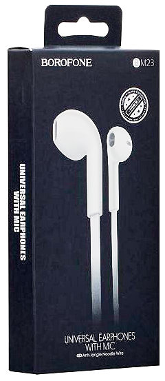 Навушники з мікрофоном Borofone BM23 білі Вакуумні - зображення 6