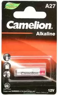 Фото товара Батарейка A27 Camelion, 12 V, алкалиновая, пленка, бл. 1/1, аналоги: 27A, MN27, L828, V27A, LR732