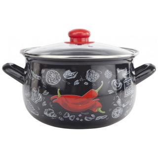 Фото товару Каструля TM GUSTO Давайте готувати (чорна) 18 см, 3,1 л