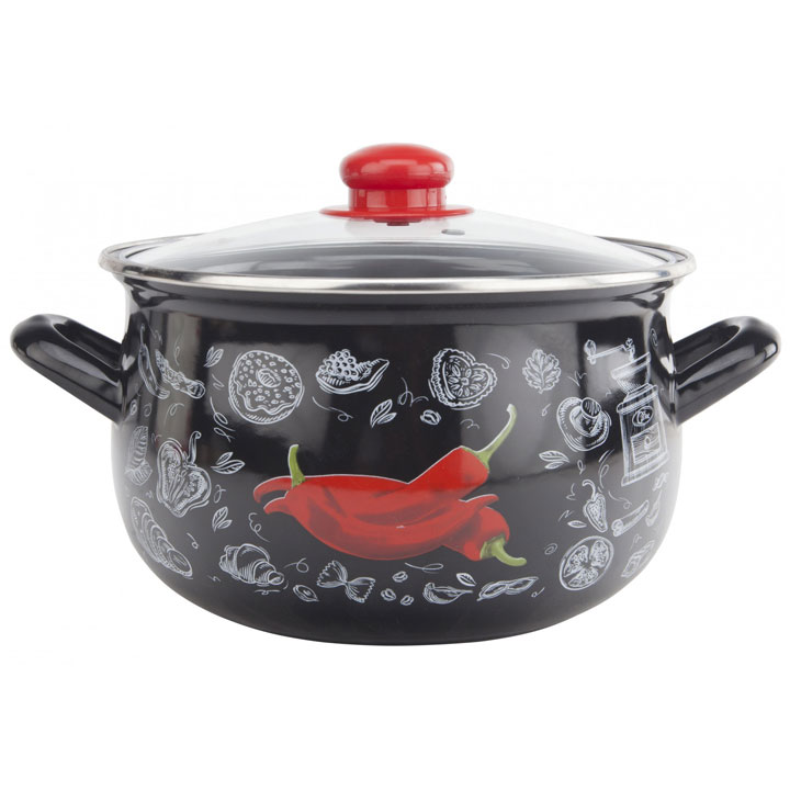 Каструля TM GUSTO Давайте готувати (чорна) 18 см, 3,1 л - зображення 6