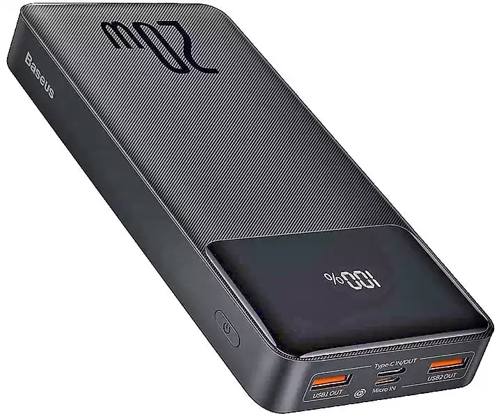 Power Bank BASEUS 20000 mAh 20W 2 шт. USB 1 A та 2 A, Micro USB+ 1Type-C цифровий дісплей - зображення 5
