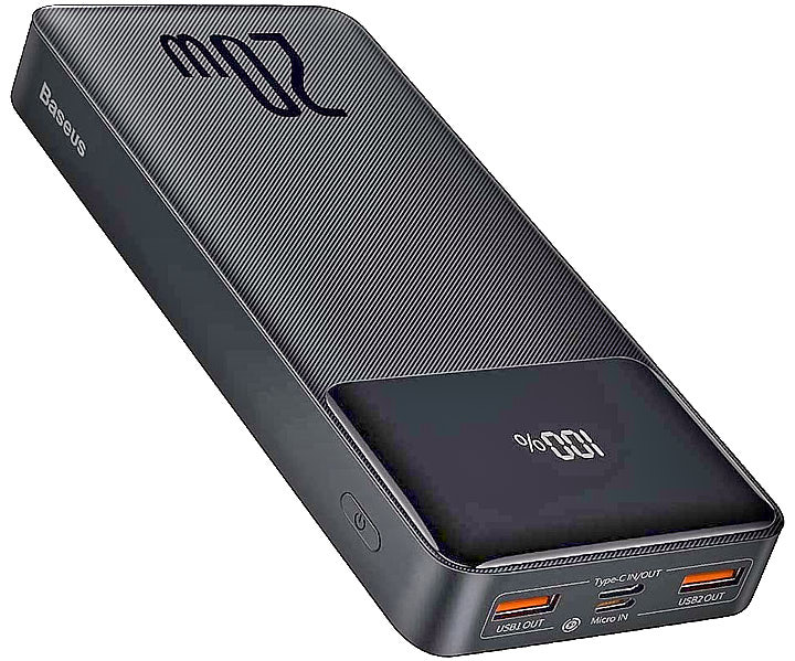 Power Bank BASEUS 20000 mAh 20W 2 шт. USB 1 A та 2 A, Micro USB+ 1Type-C цифровий дісплей - зображення 6