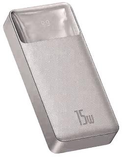 Фото товару Power Bank BASEUS 20000 mAh 15W 2 шт. USB 1 A та 2 A, Micro USB+ 1Type-C цифровий дісплей