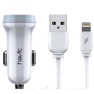 Фото товару Автомобільний зарядний пристрій car charger HAVIT HV-ST851 with Lightning cable 2USB