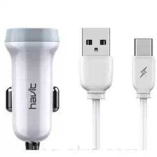 Фото товара Зарядное устройство car charger HAVIT HV-ST852 with Type C cable 2USB