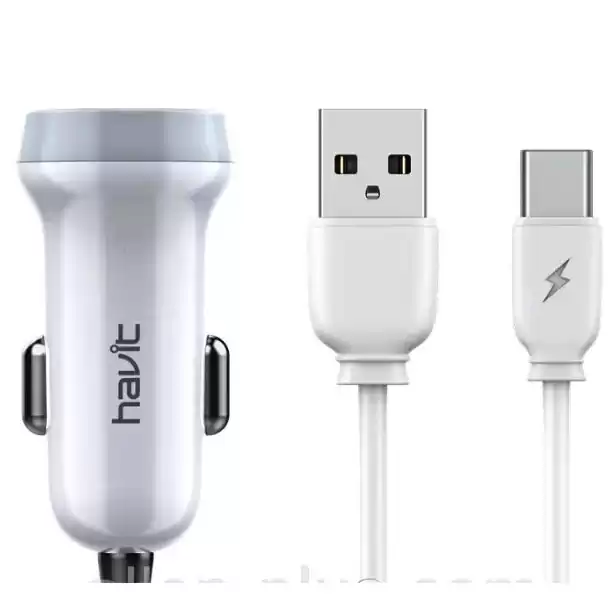 Автомобільний зарядний пристрій car charger HAVIT HV-ST852 with Type C cable 2USB - зображення 5