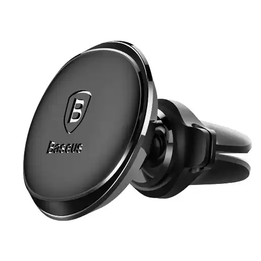Автомобільний тримач для смартфонів BASEUS PREMIUM Magnetic Air Vent + cable clip Black - зображення 5