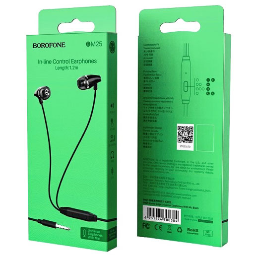 Наушники BOROFONE BM25 Sound edge with mic black - зображення 6