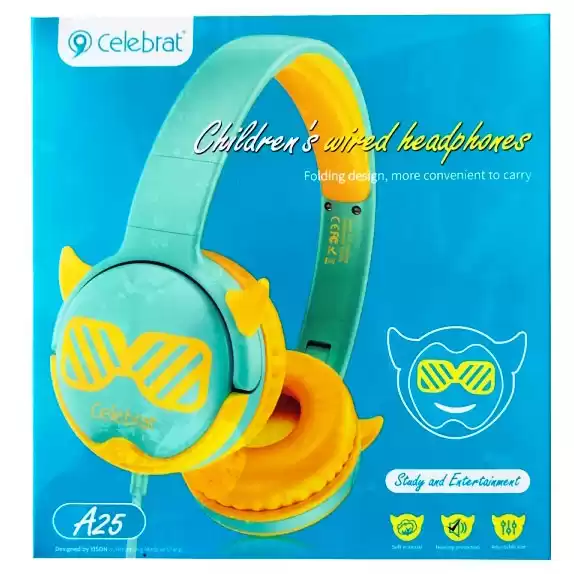 Навушники дитячі Celebrat A25 children headset Yellow - зображення 5