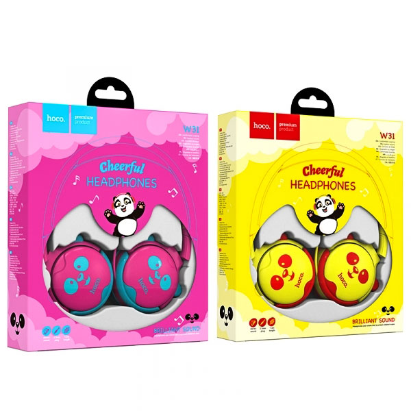 Навушники дитячі HOCO W31 Children headphones Panda Yellow - зображення 7