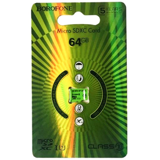 Карта памяти microSDHC BOROFONE 64 Gb TF High Speed Class 10 - изображение 1