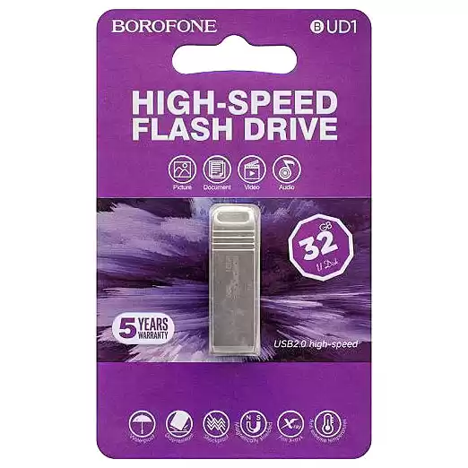 Флешка 32 Гб BOROFONE BUD1 Nimble high speed silver - зображення 5