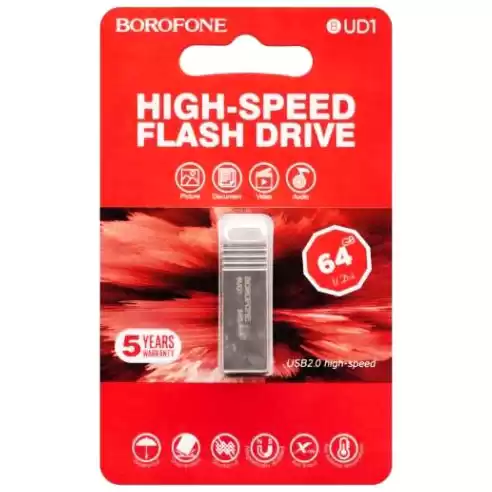 Флешка 64 Гб BOROFONE BUD1 Nimble high speed сіра - зображення 5