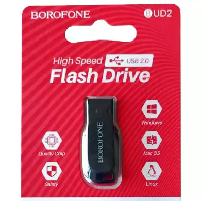 Флешка 32 Гб BOROFONE BUD2 Generous high speed black-red - зображення 5