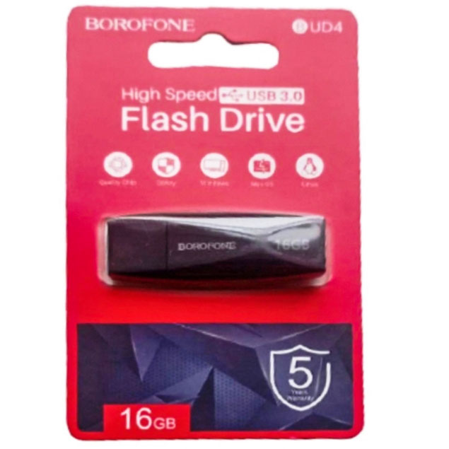 Флешка 16 Гб BOROFONE BUD4 Wonder USB 3.0 black - зображення 6