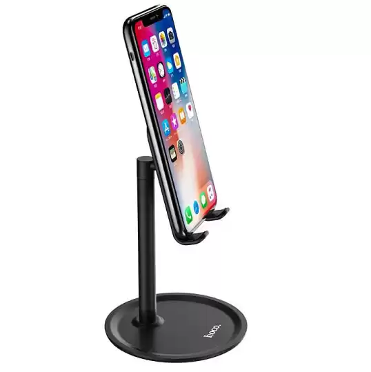 Настільний утримувач Hoco PH15 Aluminum alloy table stand 4,7-10" Black - зображення 5