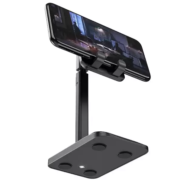 Настільний утримувач Hoco PH27 Soaring metal desktop stand 4,7-10" Black - зображення 5