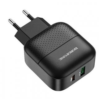 Фото товару Зарядний пристрій BOROFONE BA46A Premium PD+QC3.0 1USB/3A black