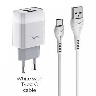 Фото товару Зарядний пристрій HOCO C73A Glorious 2USB/2,4A White