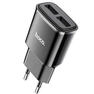 Фото товару Зарядний пристрій HOCO C88A Star round 2USB/2,4A Black