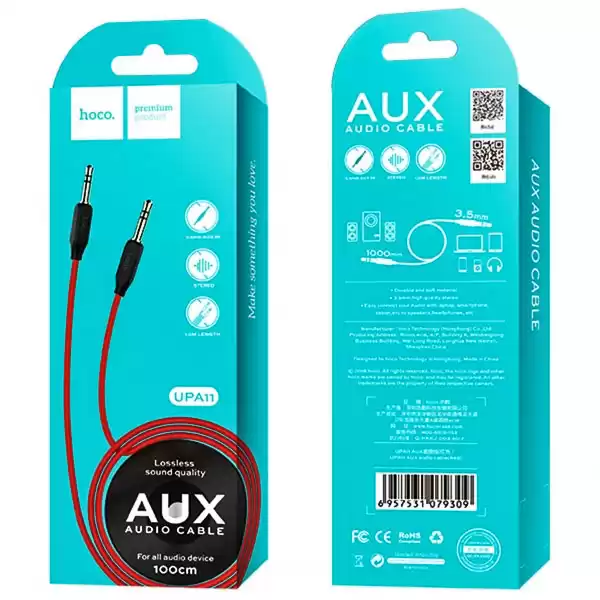Кабель AUX BOROFONE BL1 Audiolink 3.5 мм довжина 1 м, чорний - зображення 5