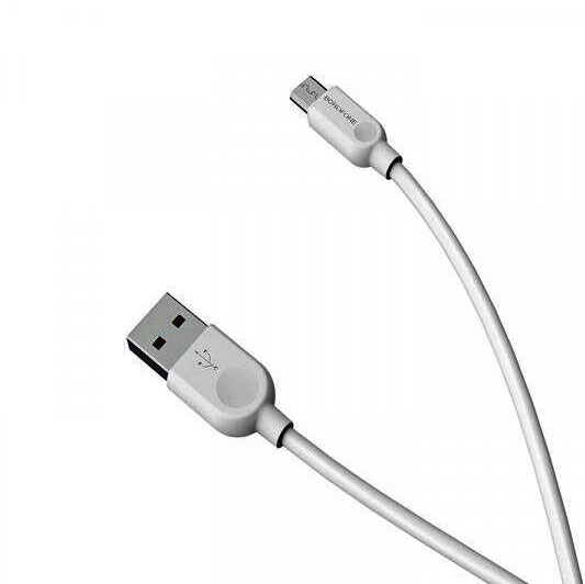 Кабель micro USB на USB 2,4 А, 1.2 м, білий. BOROFONE BX14 - зображення 1