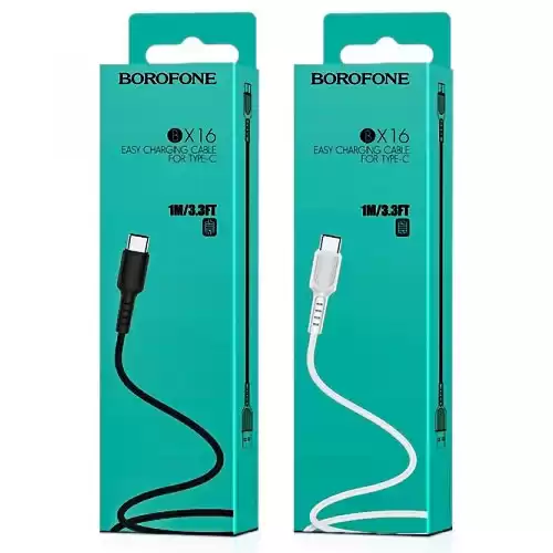 Кабель Type-C на USB, струм 3 A, довжина 1 м, чорний. BOROFONE BX16 Easy for Type-C 3A/1m black. Швидка зарядка для мобільних телефонів та смартфонів - зображення 5