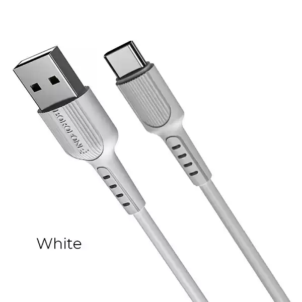 Кабель Type-C на USB 3  А, довжина 1 м, білий. BOROFONE BX16 Easy for Type-C 3A/1m white - зображення 5